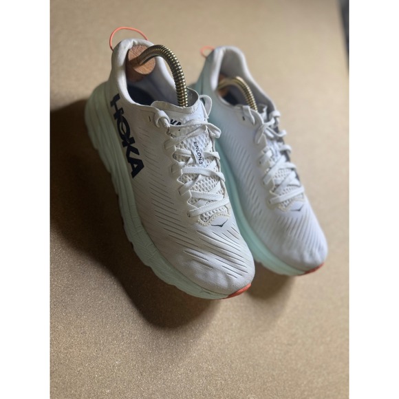 Hoka Rincon 3 Running Shoes Light Blue White Orange Mens Sneakers 1121370